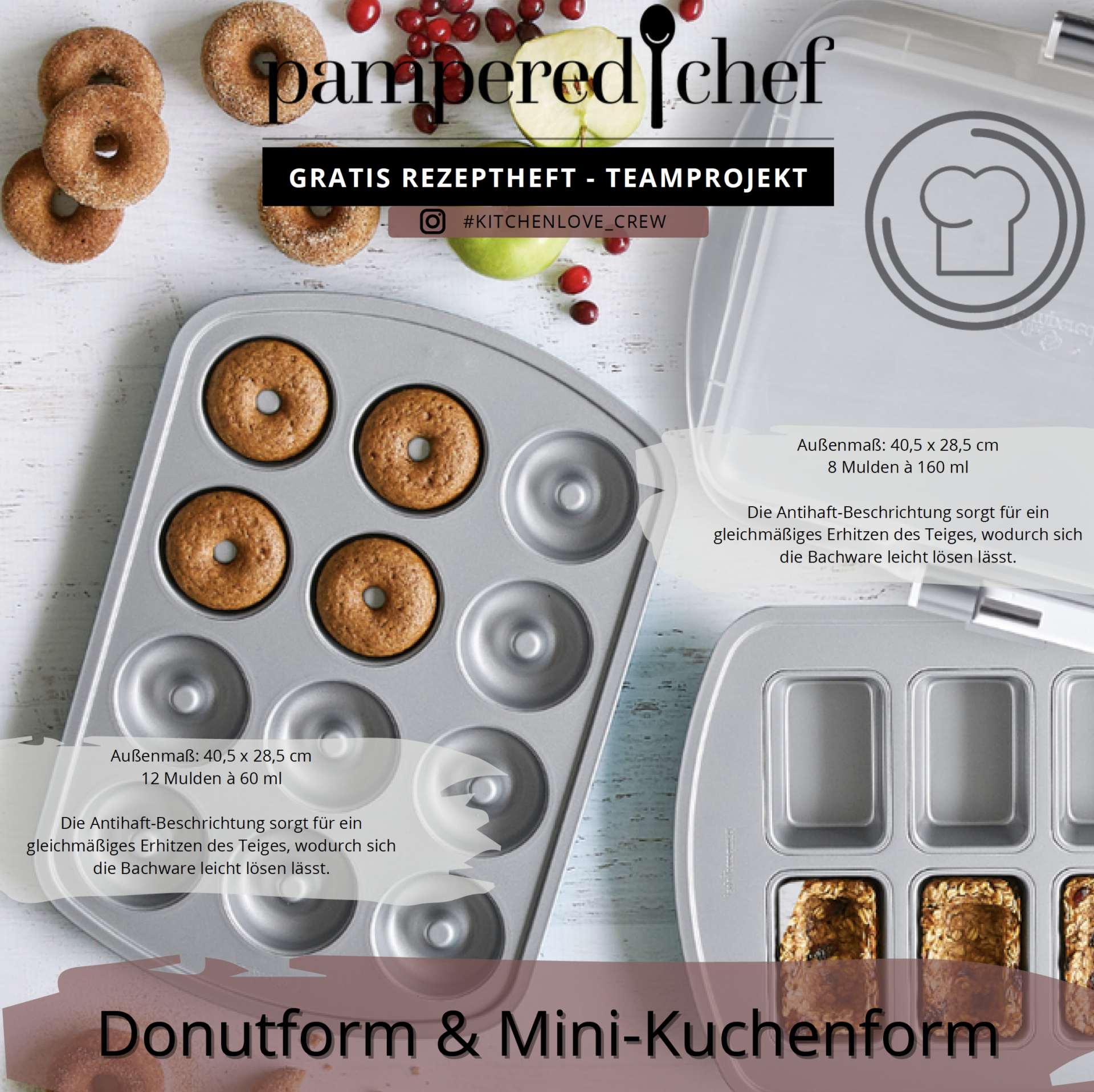 Rezeptheft für die Donut und Mini Kuchenform von Pampered Chef